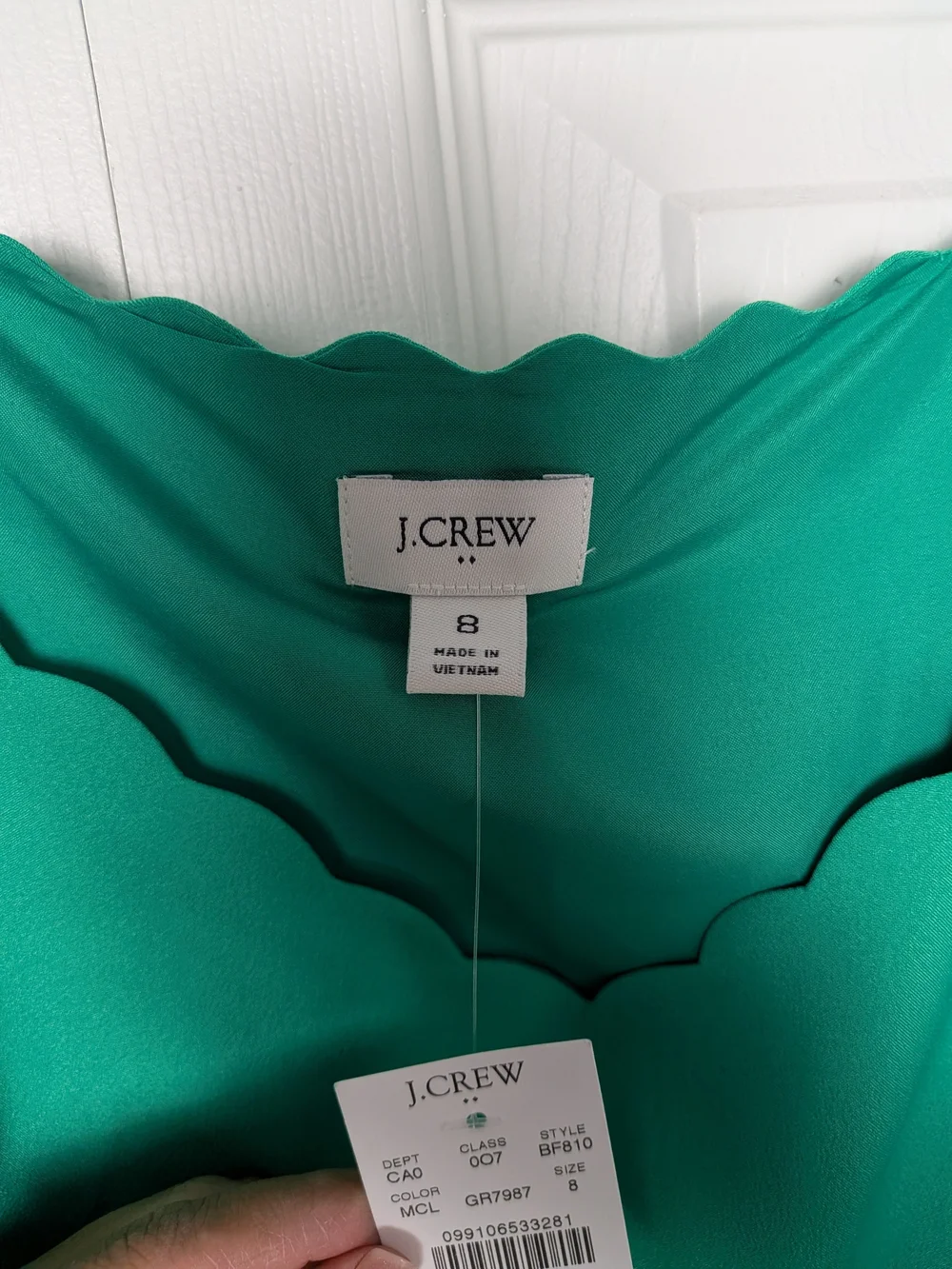 J. Crew Emerald Green Scalloped Neck Cami
